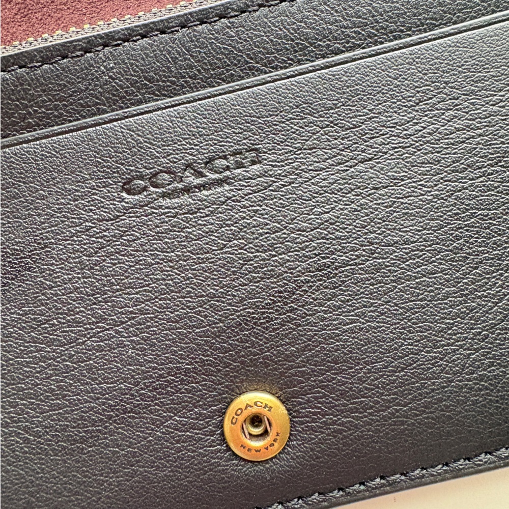 COACH Dreamer Leather Card Case Black Leather Wallet Card Holder - Picture 5 of 10